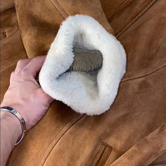 Warm suede/shearling coat size 6 - Picture 5 of 11